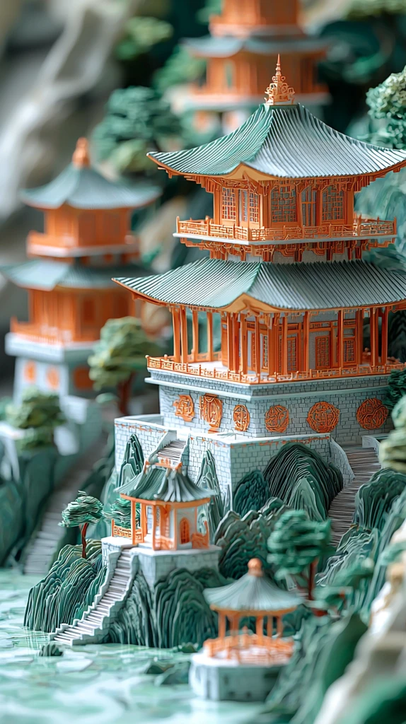 绢纸雕刻中国风