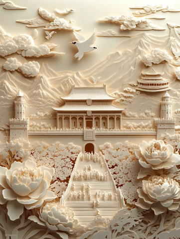 和平盛景纸雕艺术