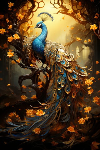 生命之树与珍珠孔雀