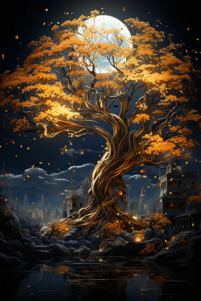 生命之树与珍珠孔雀