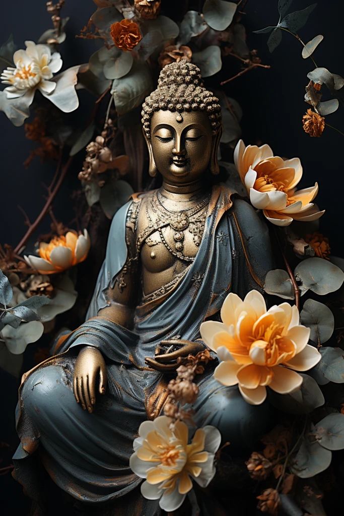 佛像莲花壁挂画