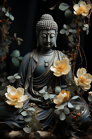 佛像莲花壁挂画