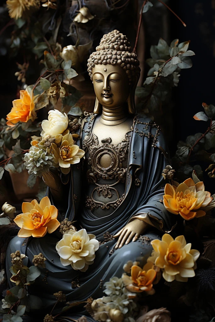 佛像莲花壁挂画