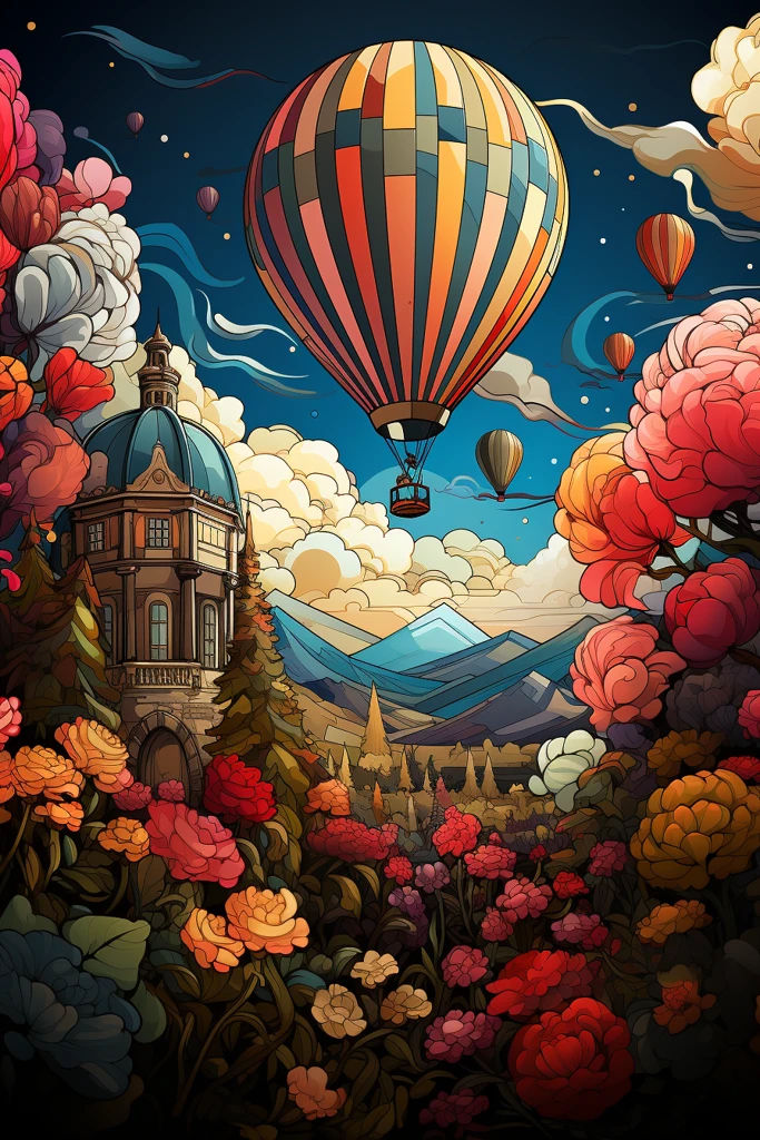 气球花束与飞艇