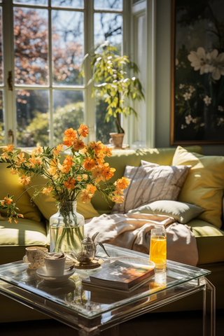 白色墙壁绿色沙发