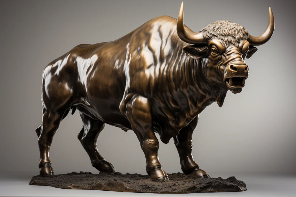 青铜牛雕像