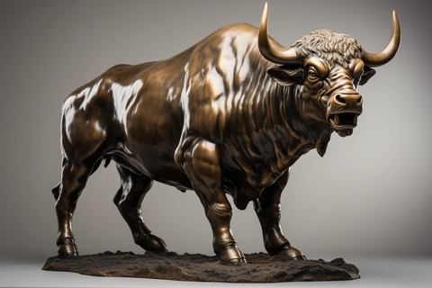 青铜牛雕像