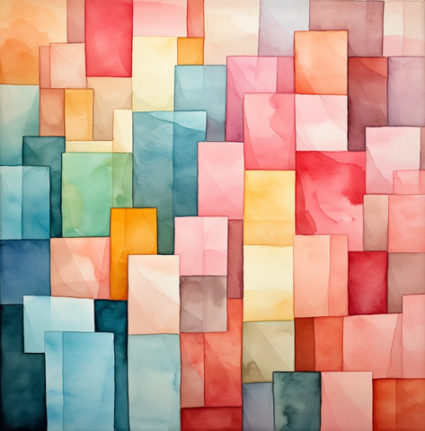 彩色方块抽象画