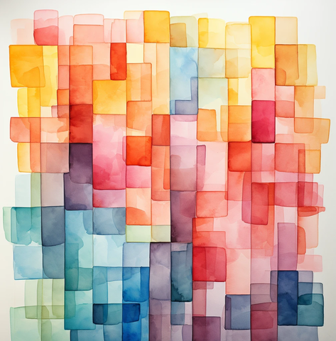 彩色方块抽象画