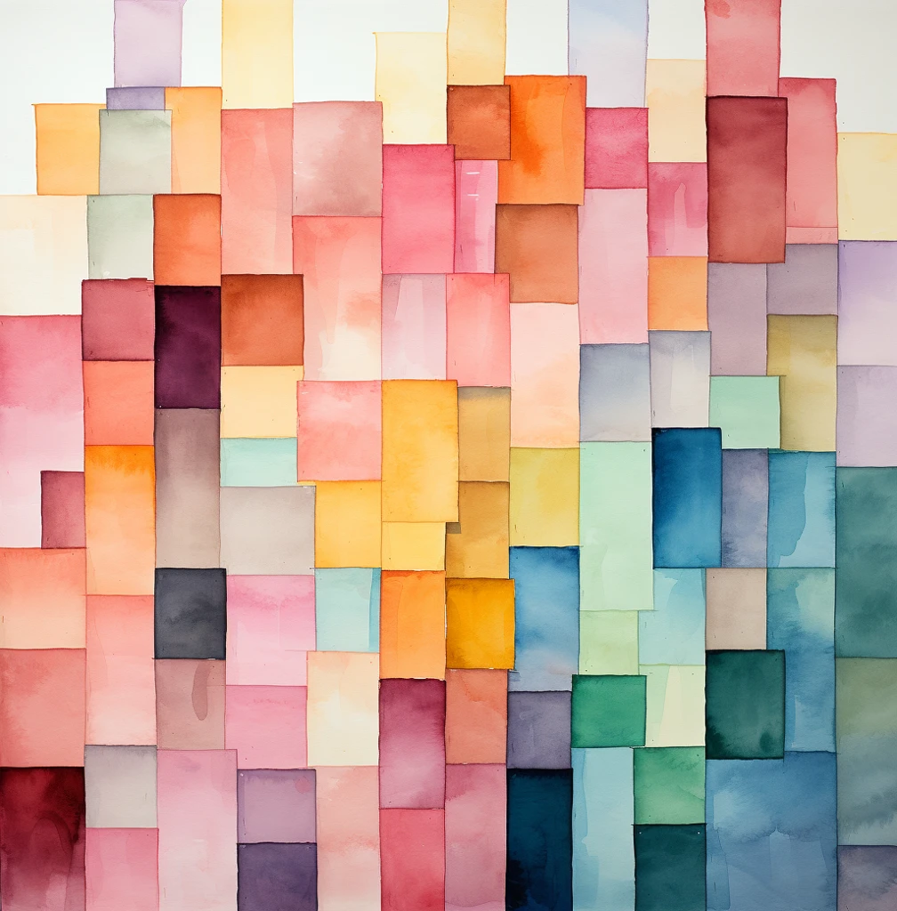 彩色方块抽象画