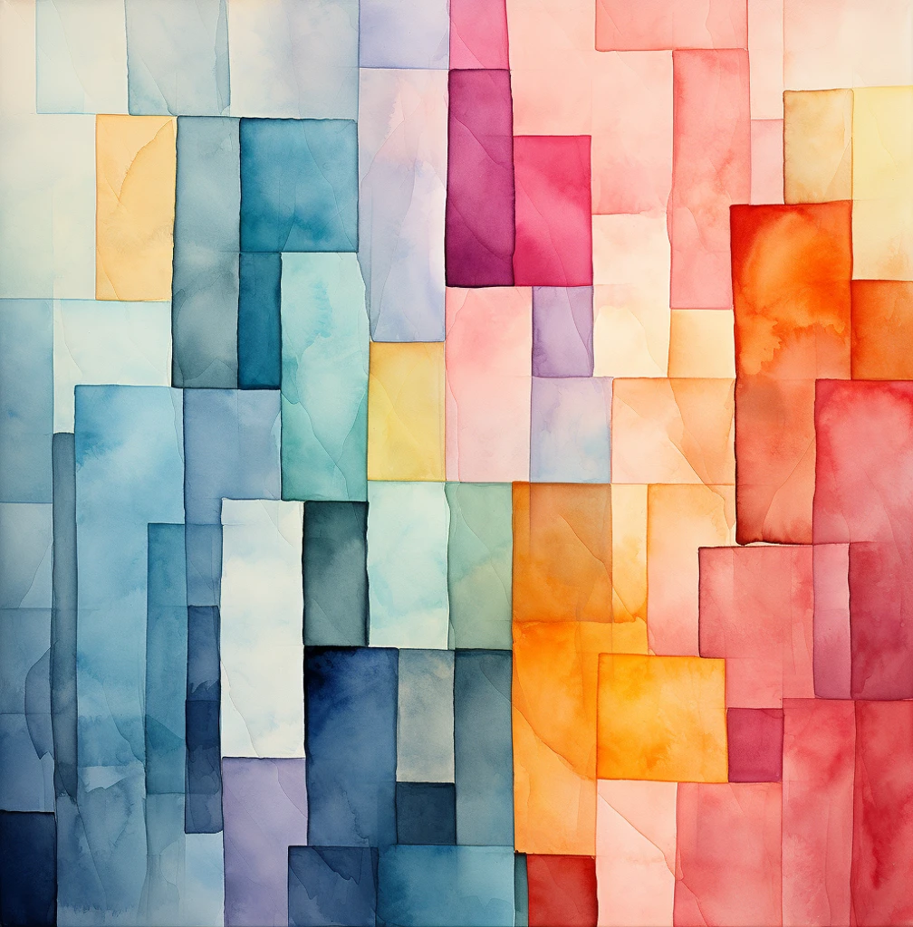 彩色方块抽象画