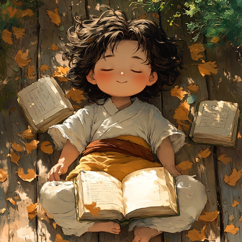 学童林荫梦书眠