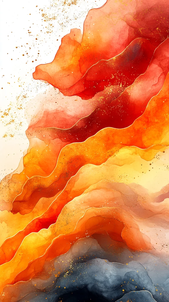 橙红渐变水彩纹理