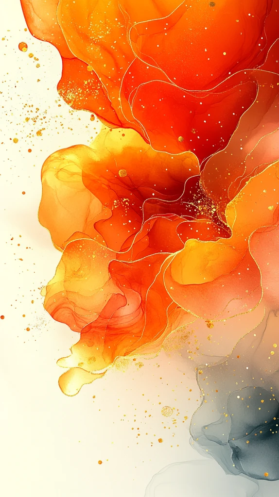 橙红渐变水彩纹理