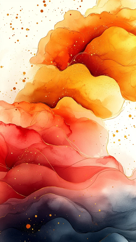 橙红渐变水彩纹理