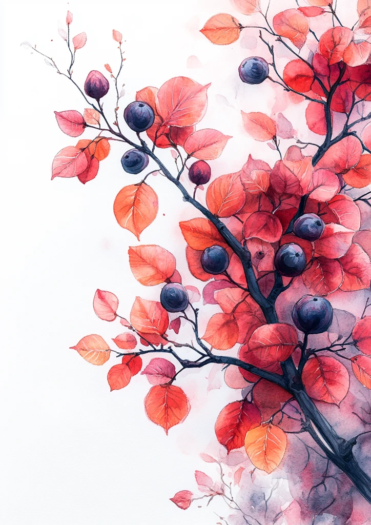 粉色紫色树叶枝条