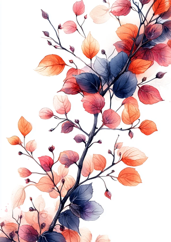 粉色紫色树叶枝条