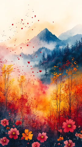 水彩新年卡片背景