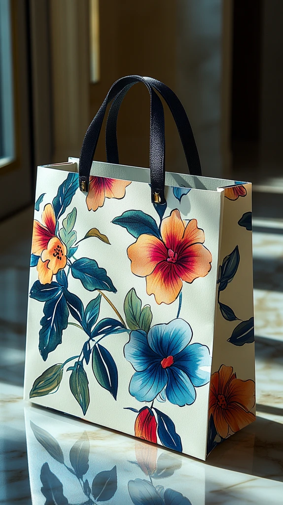 细腻花卉纸袋图