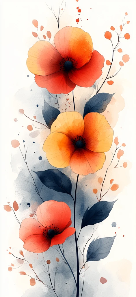 花卉水彩无缝壁纸