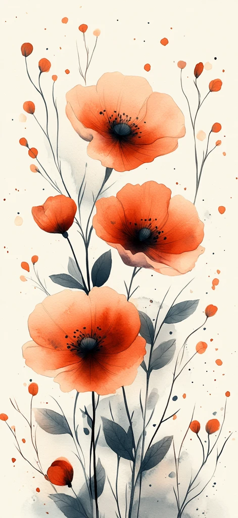 花卉水彩无缝壁纸