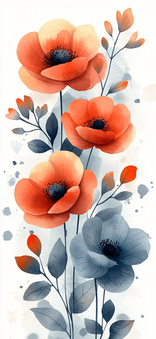 花卉水彩无缝壁纸