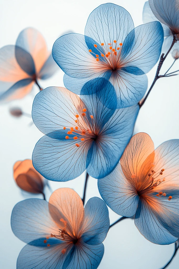 粉蓝棕花纹图案摄影