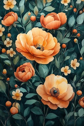 水彩花卉婚礼请柬