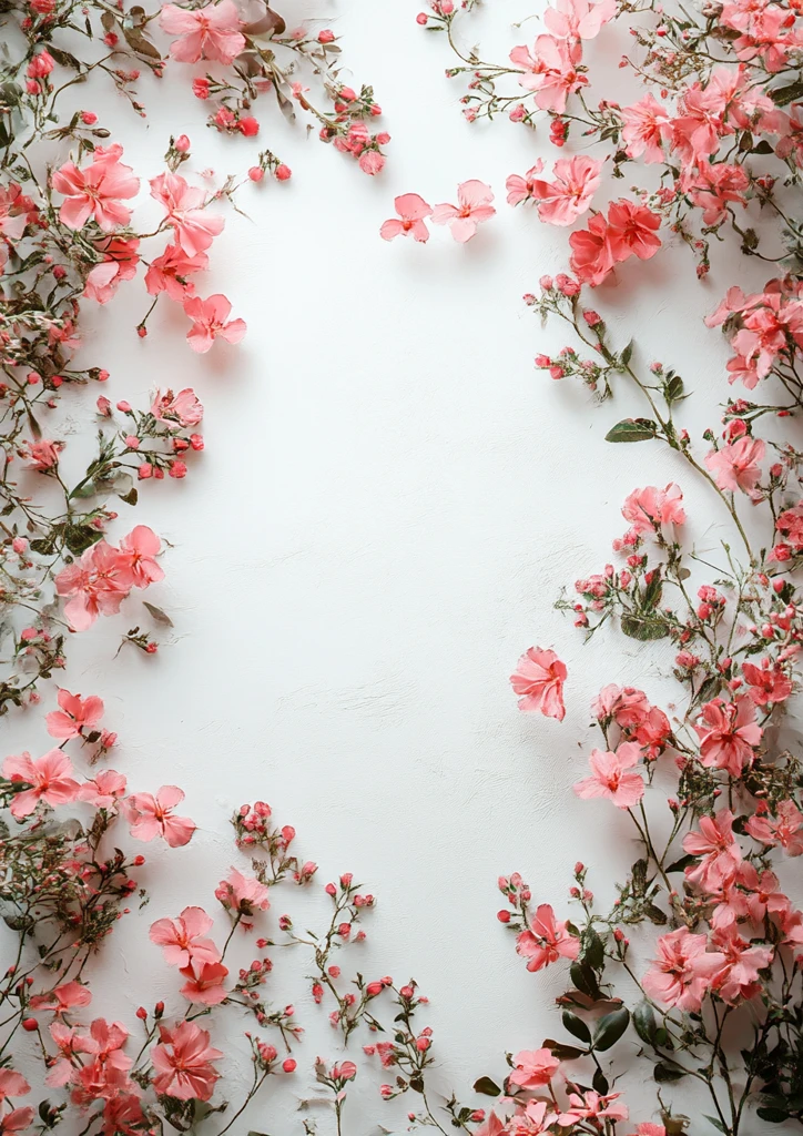 粉色小花空心图案