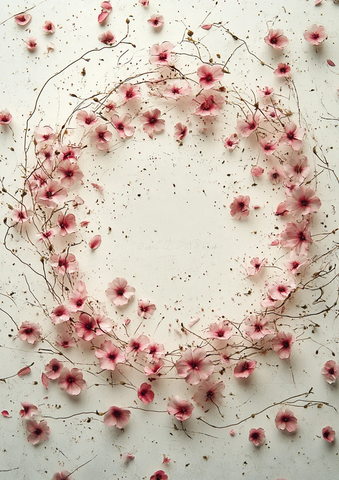 粉色小花空心图案