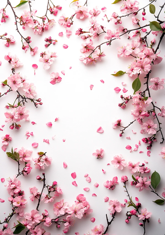 粉色小花空心图案