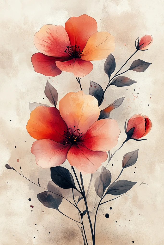 水彩花卉周食记