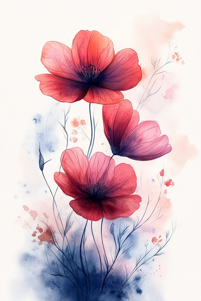 水彩花卉周食记