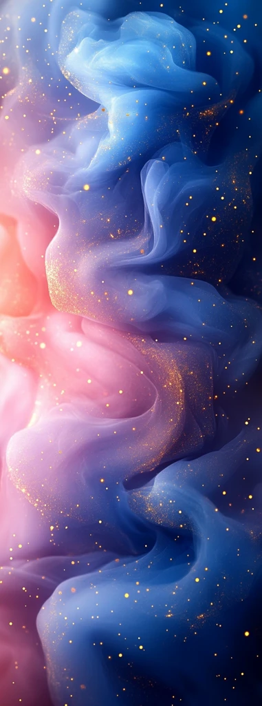 蓝粉水彩金色纹理