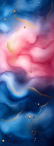 蓝粉水彩金色纹理