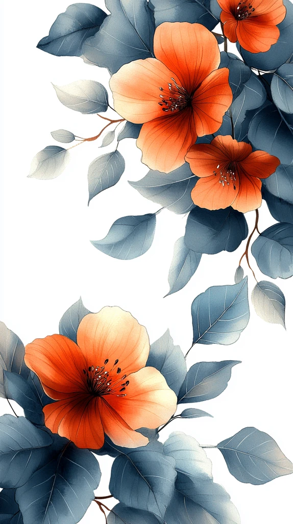 婚礼请柬花卉叶