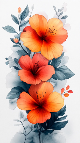 婚礼请柬花卉叶