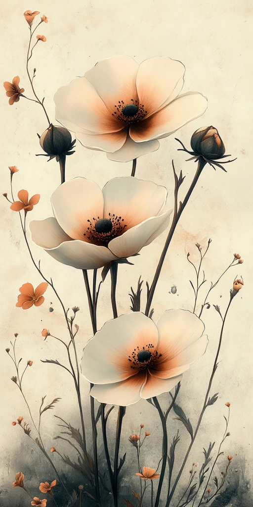 细线花朵矩形框