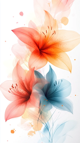 水彩百合抽象花瓣