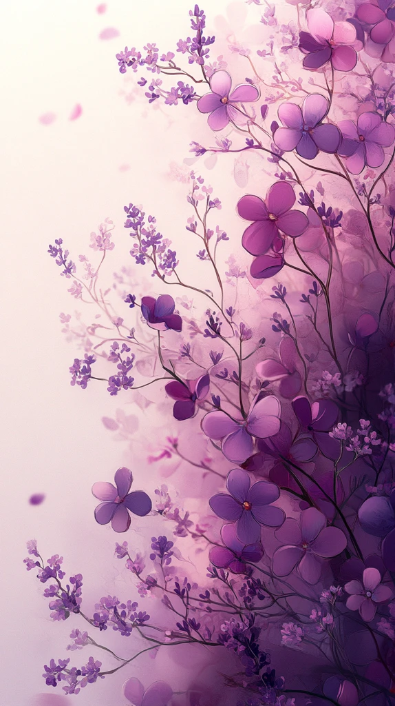 紫色小花环绕设计