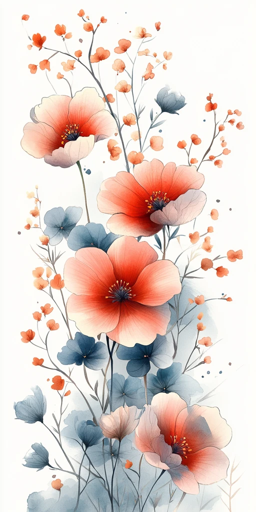 水彩花卉书签背景