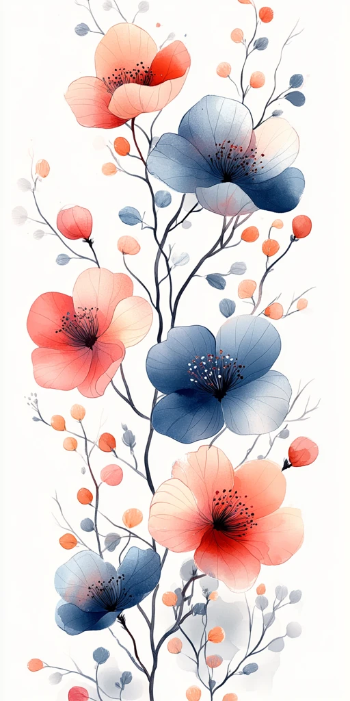 水彩花卉书签背景