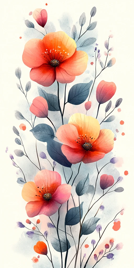 水彩花卉书签背景