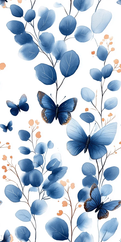 蝴蝶花纹春水彩