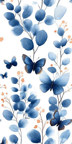 蝴蝶花纹春水彩