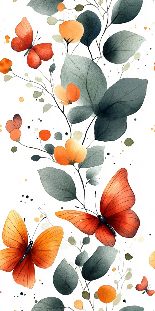 蝴蝶花纹春水彩