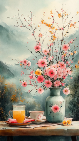 春日花间野餐图