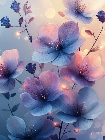 蓝紫治愈手帐封面