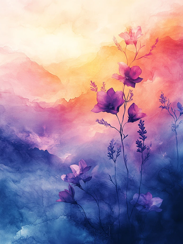 蓝紫治愈手帐封面