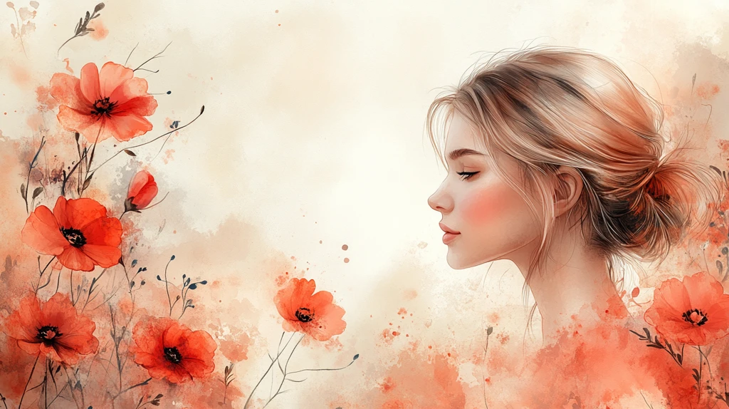 花卉边框水彩背景